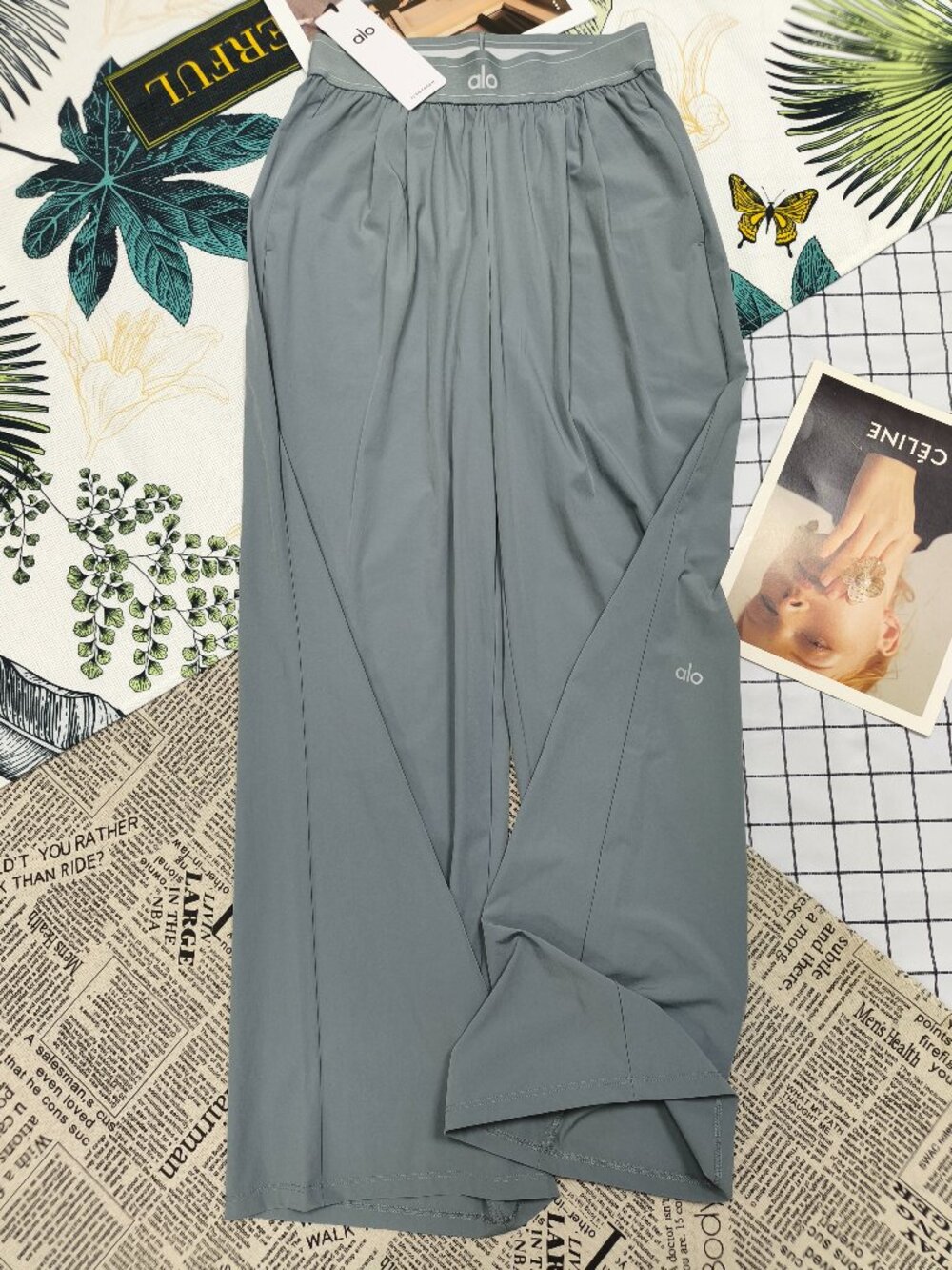 Steel Grey Suit Up Trouser From Alo Yoga💥Cool Girl Straight Leg Pants Regular😎 - Picture 2 of 8